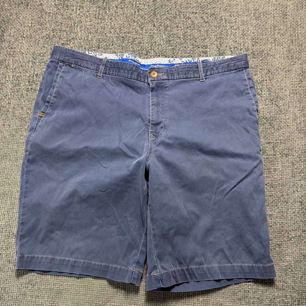 Tommy Bahama Chino Stretch Shorts Mens 40 Navy Blue Coastal Island